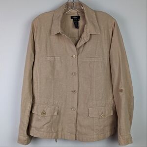 OLSEN Europe 100% Linen Tan Safari Jacket